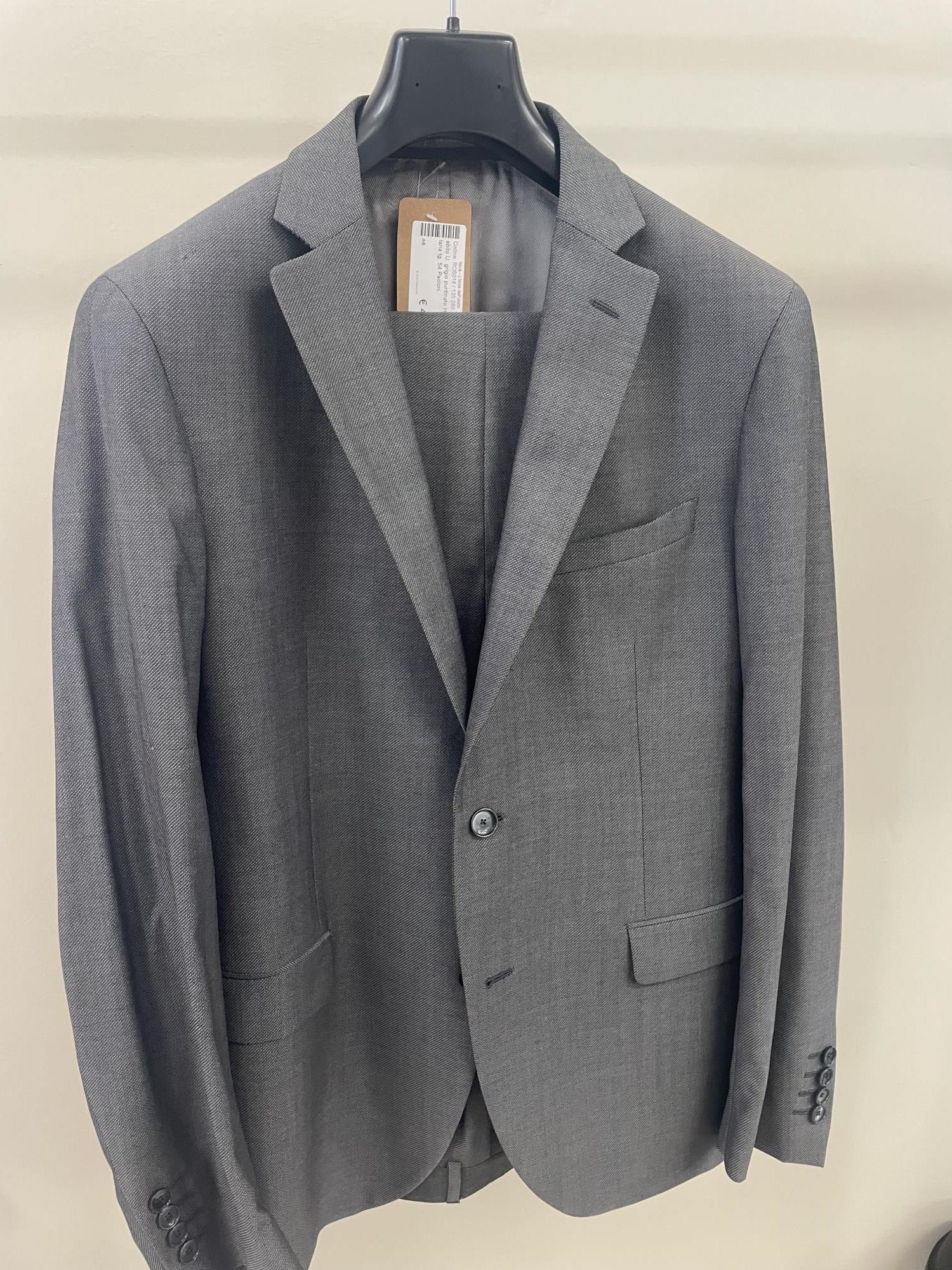 abito U. grigio puntinato in fresco lana tg. 54 Paoloni