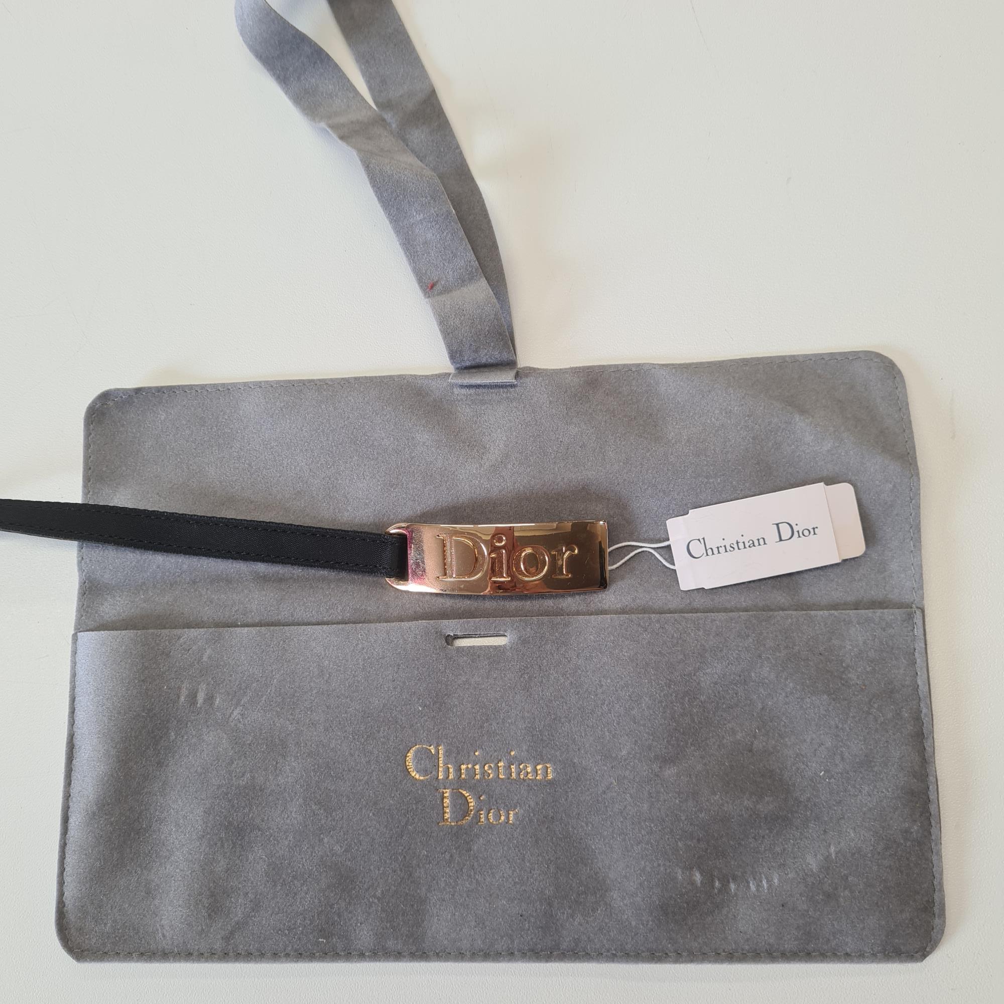 bracciale nero placca dorata DIOR