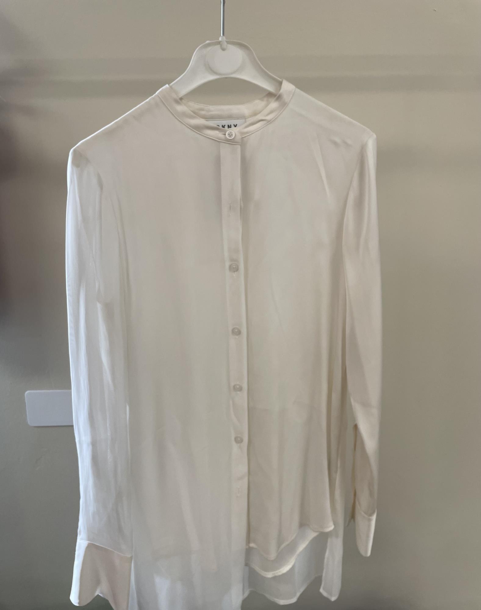camicia lunga avorio in seta tg. XS Dkny