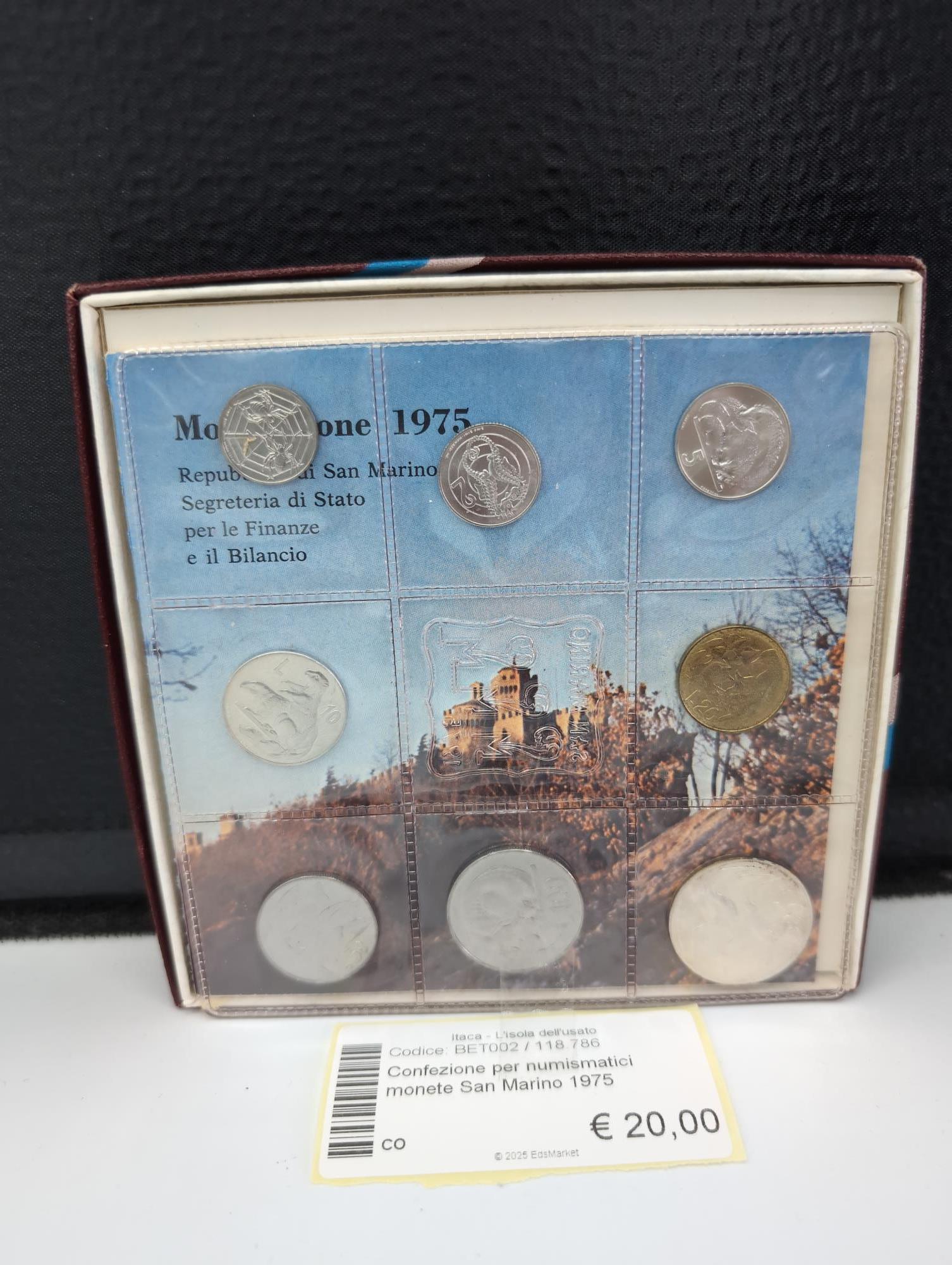 Confezione per numismatici monete San Marino 1975