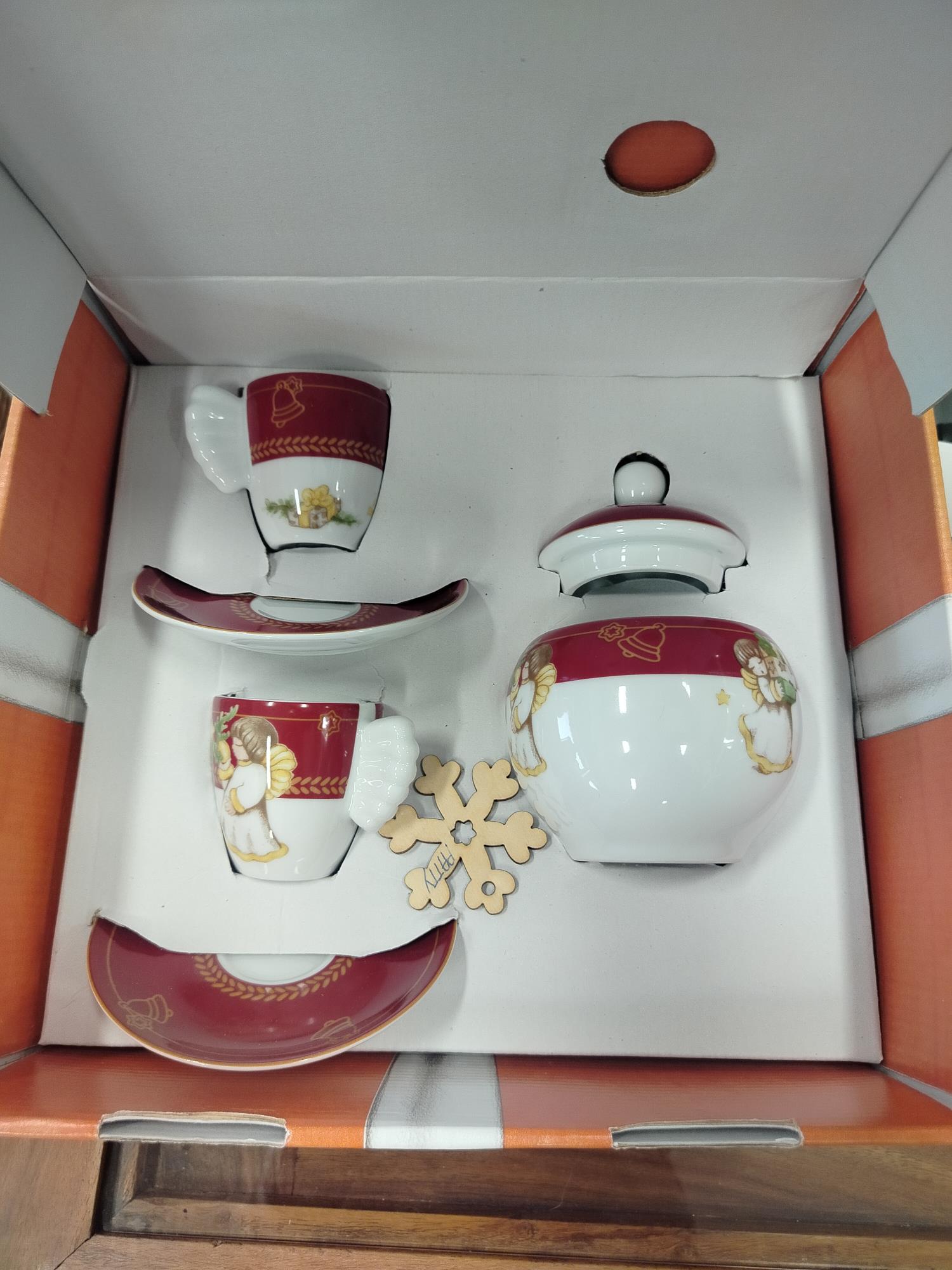 Servizio 2 tazze caffé natalizie Thun