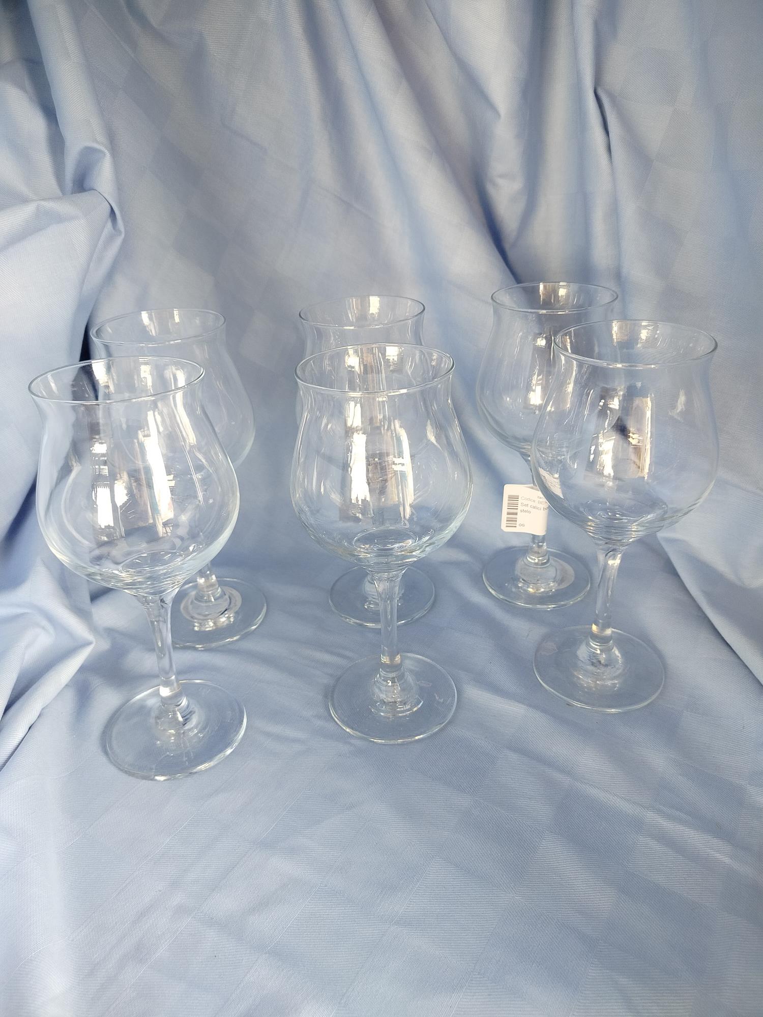 Set calici bombati Pesabahce con stelo