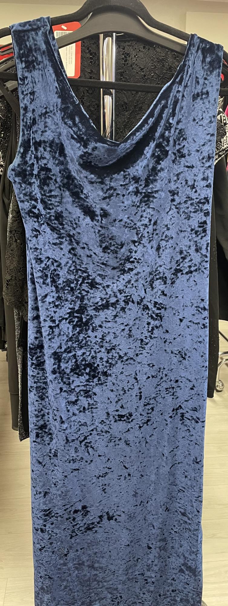 abito lungo blu ciniglia tg. M Pheder Studio