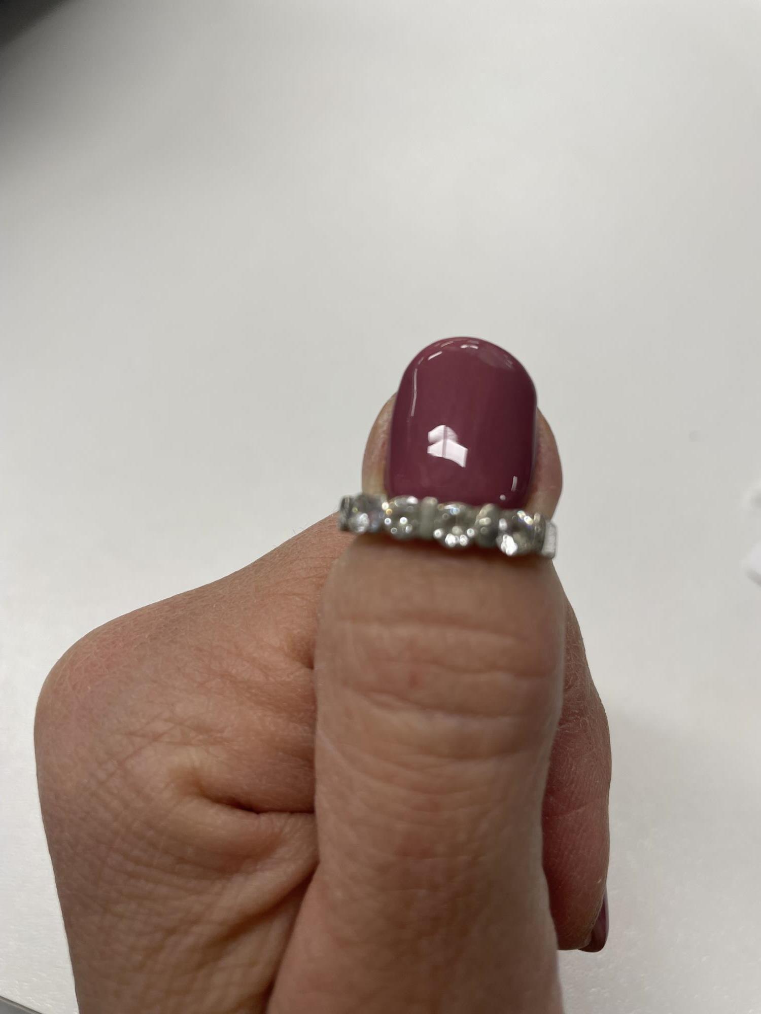 anello argento fedina con zirconi