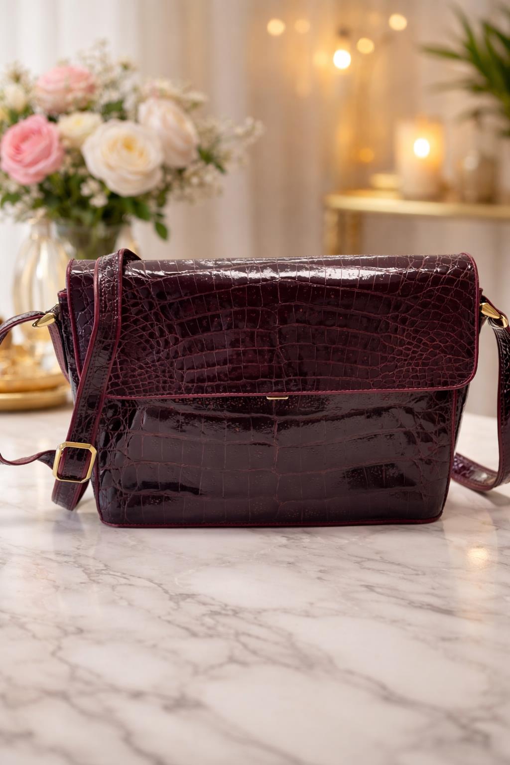 borsa coccodrillo bordeaux Fiaschi