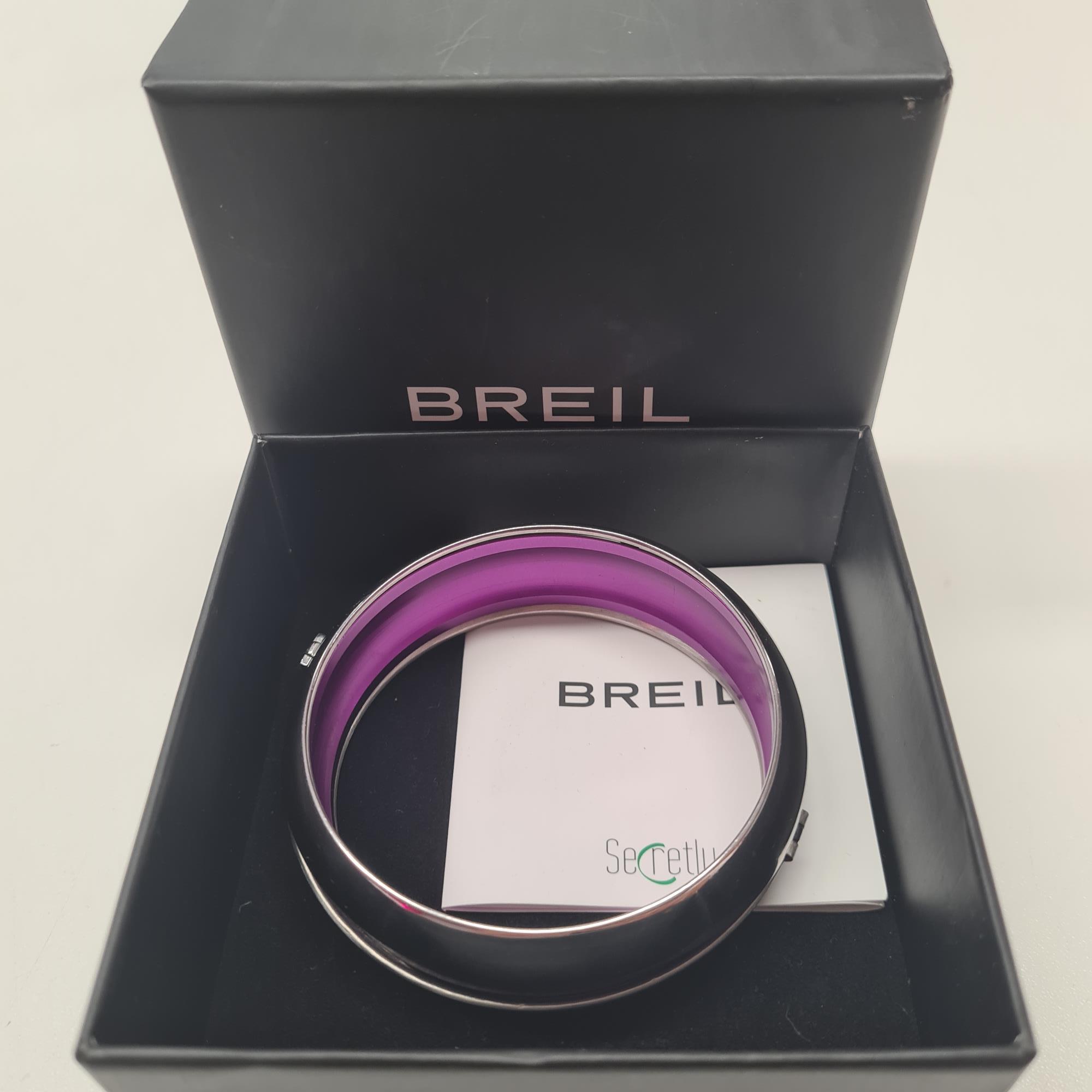 bracciale rigido metallo e viola Breil