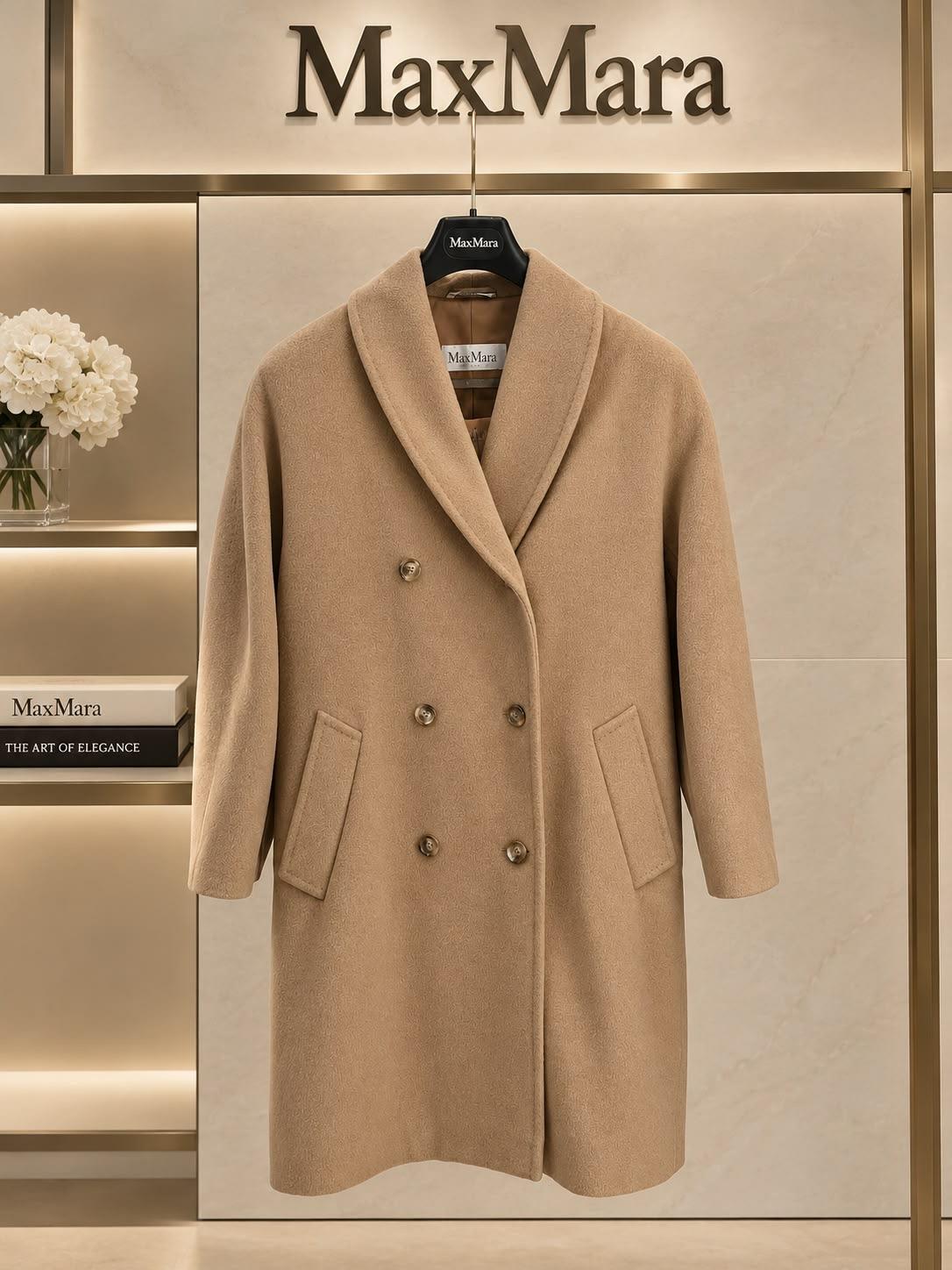 cappotto beige in cashmere e lana tg. 40 MAx Mara