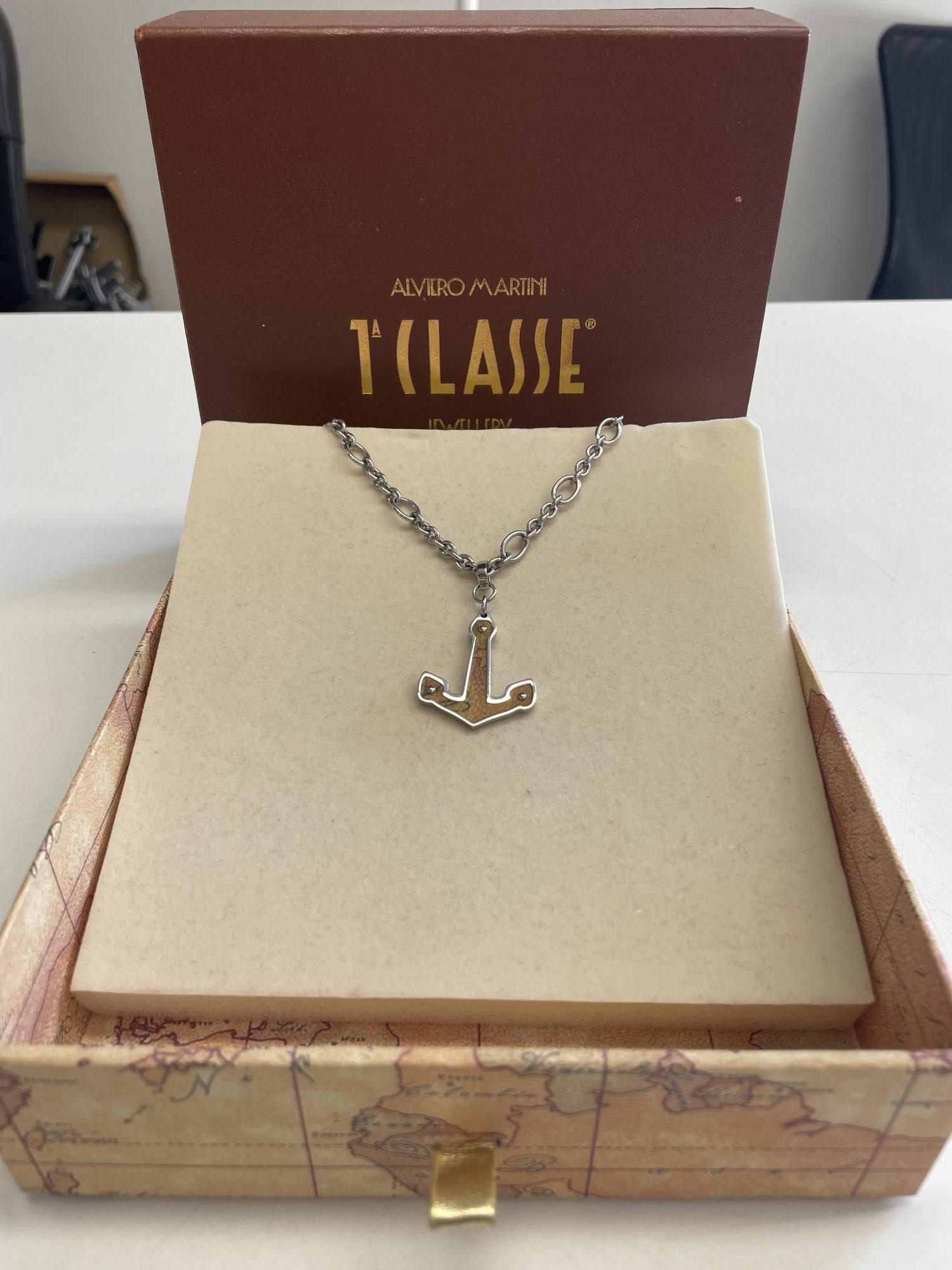 collana acciaio con ciondolo ancora 1^Classe