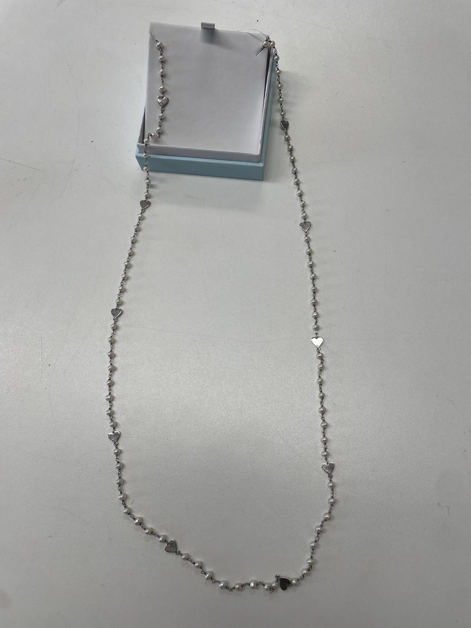 collana argento con perline e cuoricini Mabina Gioielli