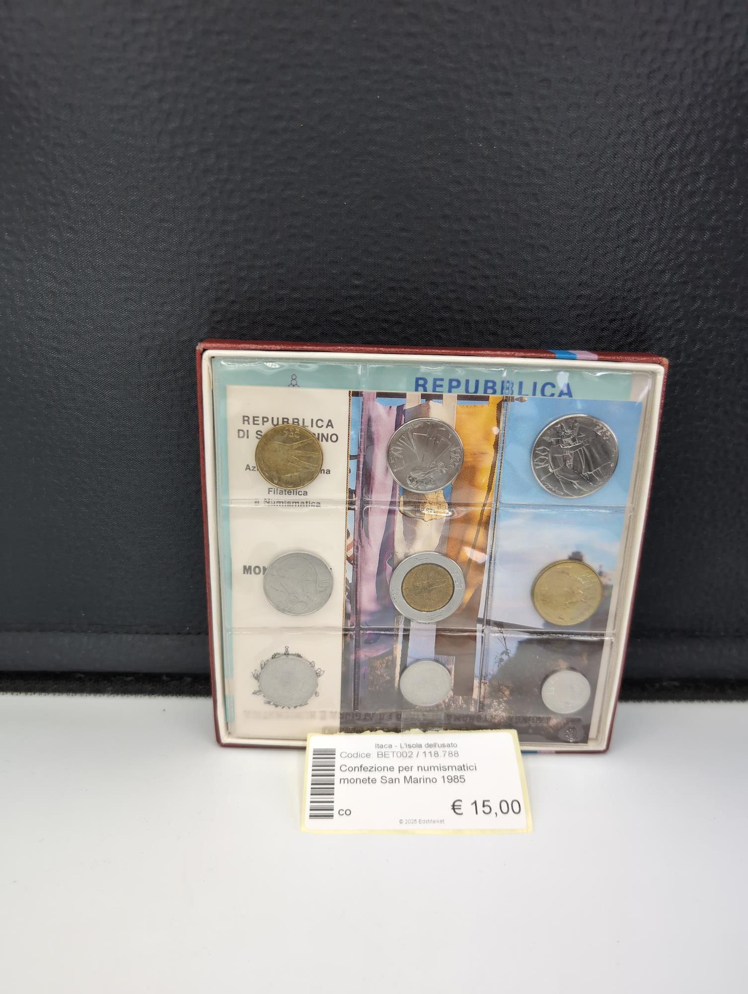 Confezione per numismatici monete San Marino 1985