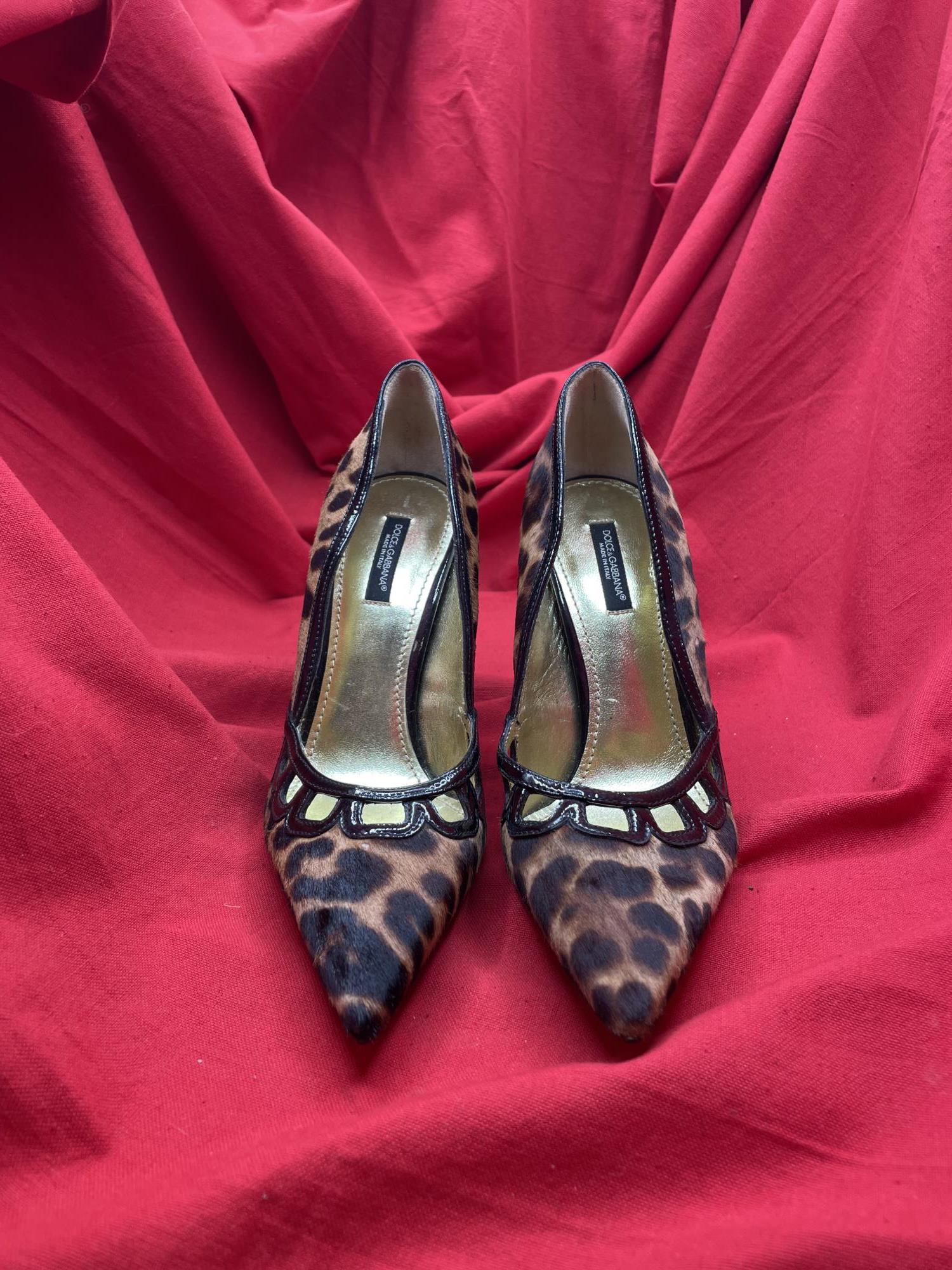 decolletè maculate di cavallino con inserti neri nr. 37,5 D&G