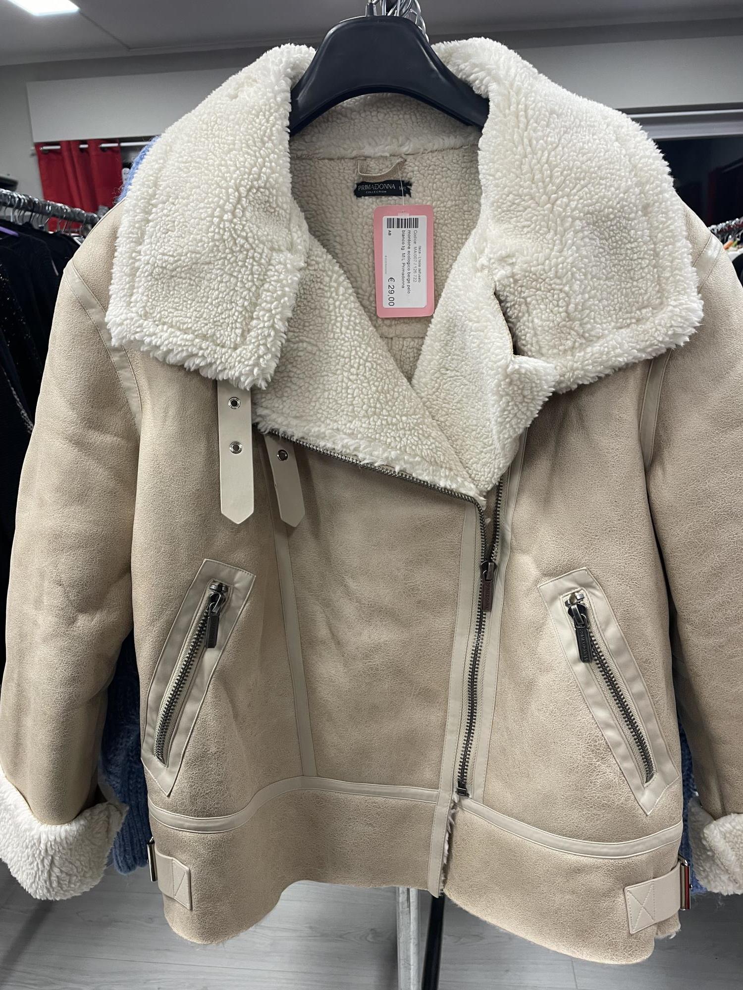 montone ecologico beige pelo bianco tg. M/L Primadonna