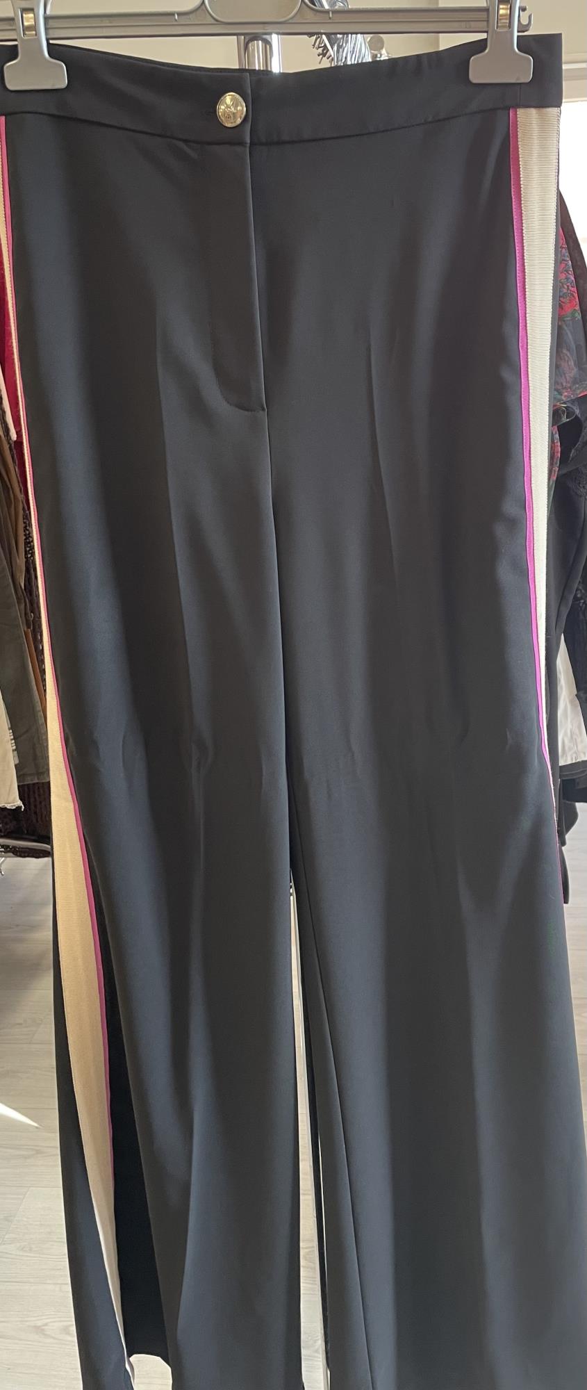 pantalone nero con banda laterale beige e fuxia tg. 44 Patrizia Pepe