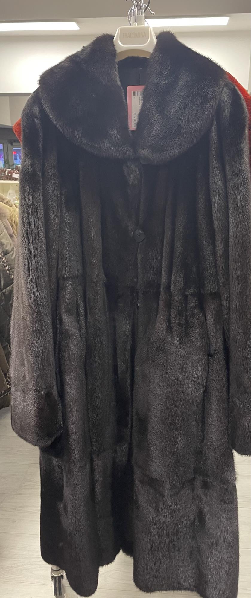 pelliccia marrone lunga di visone reversibile tg. 50