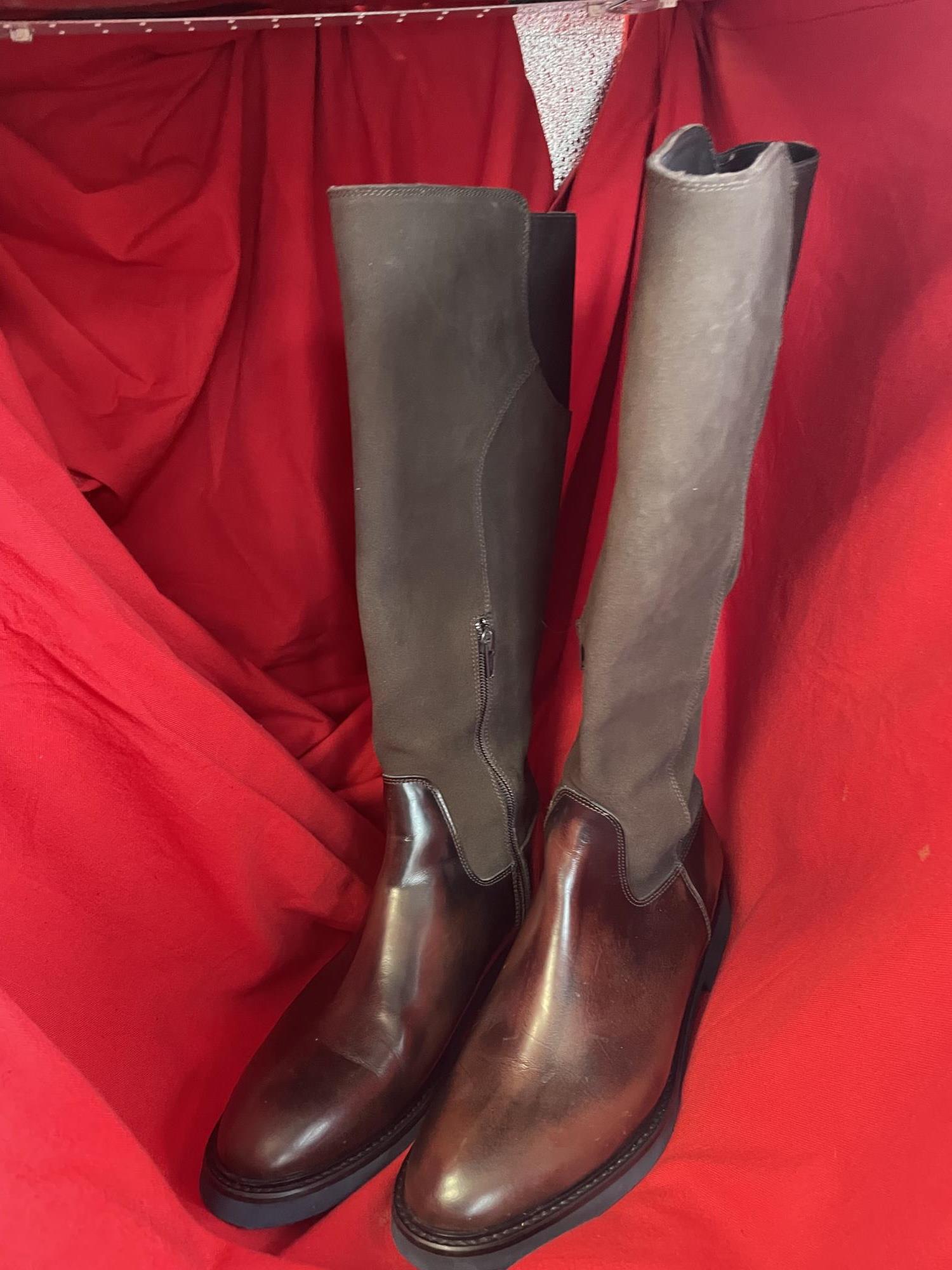 stivale basso marrone pelle e gambale scamosciato nr. 38 Sax